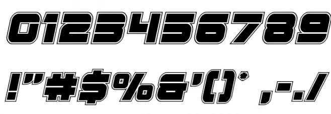 Edge Racer Academy Italic Font OTHER CHARS