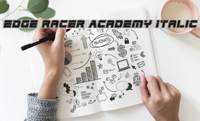 Edge Racer Academy Italic Font examples