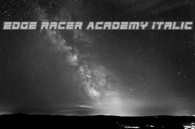 Edge Racer Academy Italic Font examples