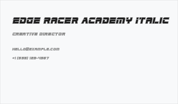 Edge Racer Academy Italic Business Card