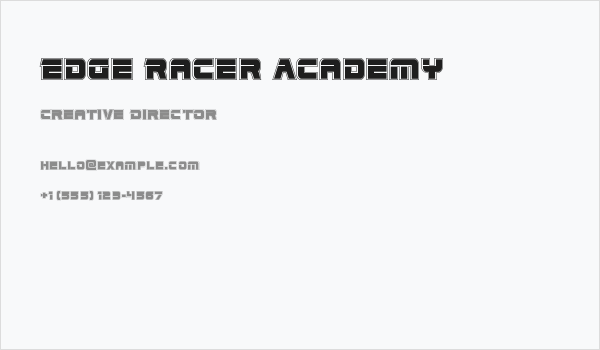 Edge Racer Academy Business Card
