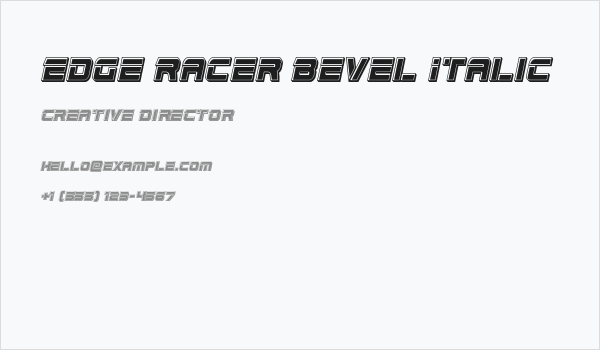 Edge Racer Bevel Italic Business Card