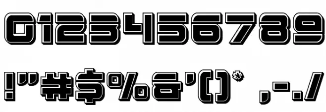Edge Racer Bevel Font OTHER CHARS