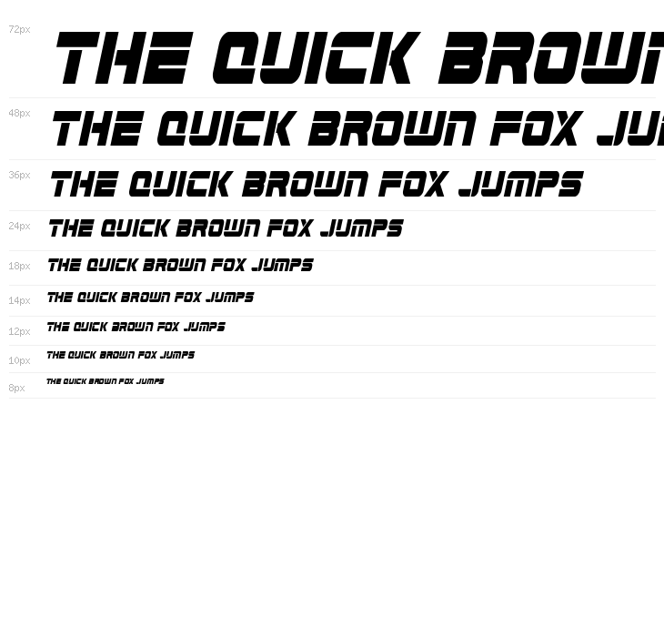 Edge Racer Condensed Italic Waterfall