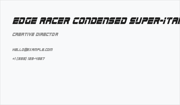 Edge Racer Condensed Super-Italic Business Card