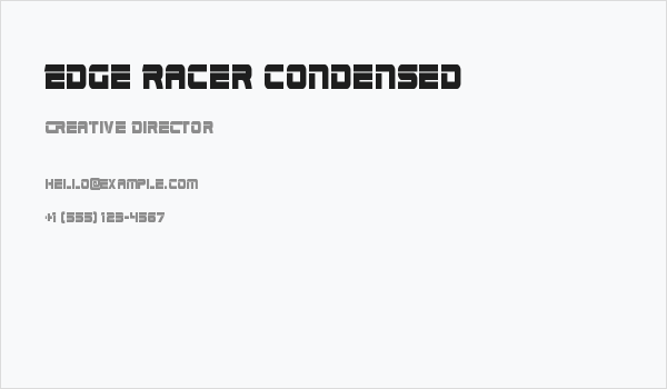 Edge Racer Condensed Business Card