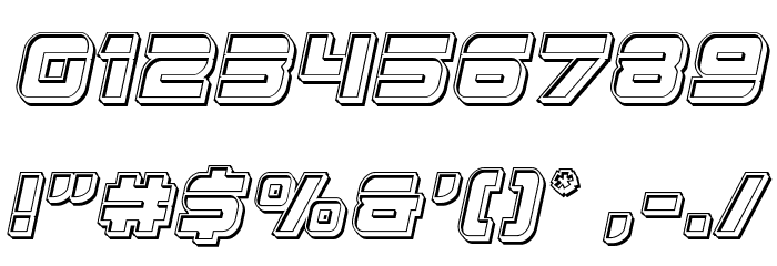 Edge Racer Engraved Italic Font OTHER CHARS