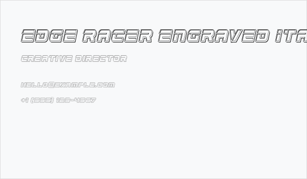 Edge Racer Engraved Italic Business Card