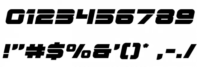 Edge Racer Expanded Italic Font OTHER CHARS