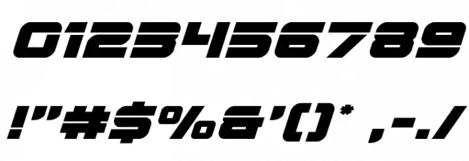 Edge Racer Expanded Super-Italic Font OTHER CHARS