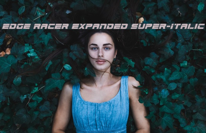 Edge Racer Expanded Super-Italic Font examples