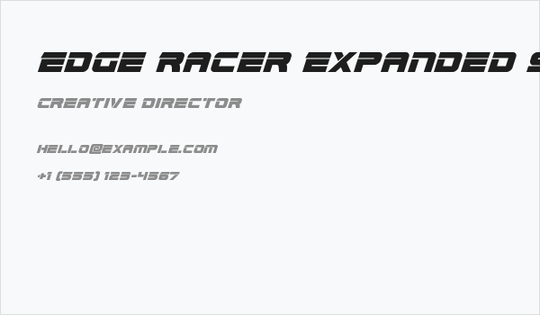 Edge Racer Expanded Super-Italic Business Card