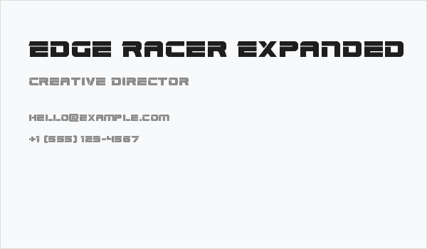 Edge Racer Expanded Business Card