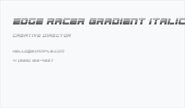 Edge Racer Gradient Italic Business Card