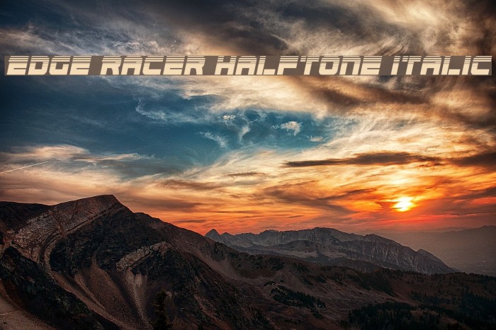 Edge Racer Halftone Italic Font examples