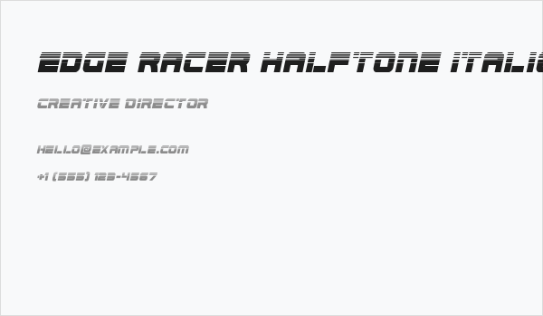 Edge Racer Halftone Italic Business Card