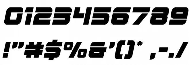Edge Racer Italic Font OTHER CHARS