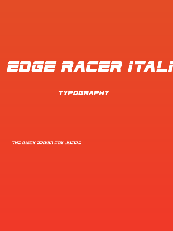 Edge Racer Italic Poster