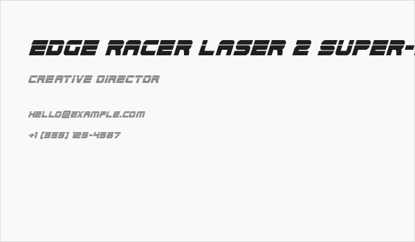 Edge Racer Laser 2 Super-Italic Business Card