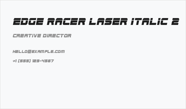 Edge Racer Laser Italic 2 Business Card