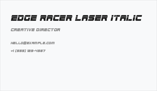 Edge Racer Laser Italic Business Card