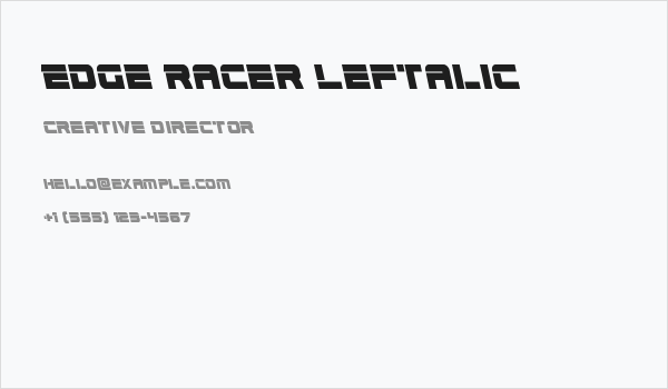 Edge Racer Leftalic Business Card