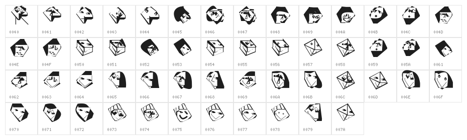EdgedFaces Character Map