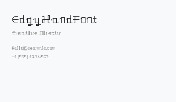 EdgyHandFont Business Card