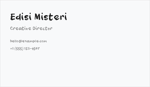 Edisi Misteri Business Card
