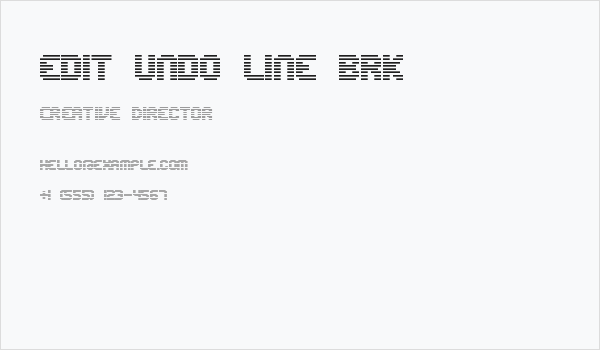 Edit Undo Line BRK Business Card