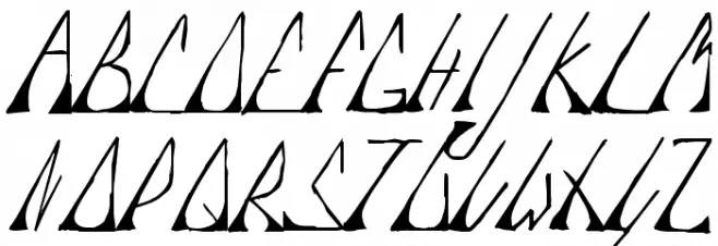 Edje Slant フォント 大文字