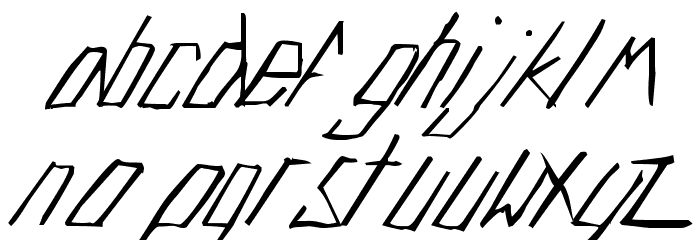 Edje Slant Font LOWERCASE