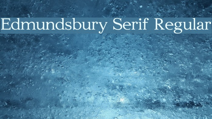 Edmundsbury Serif Regular Font examples