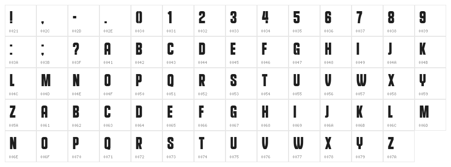Educated Deers Regular Character Map