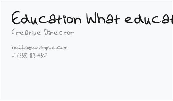 Education What education Business Card