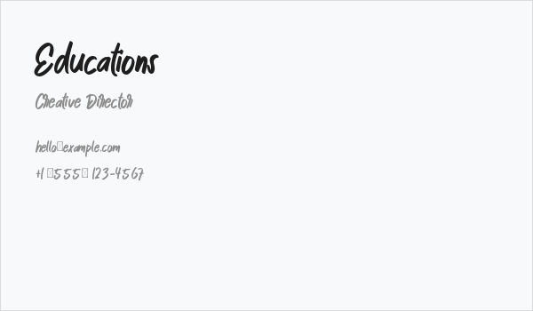 Educations Business Card