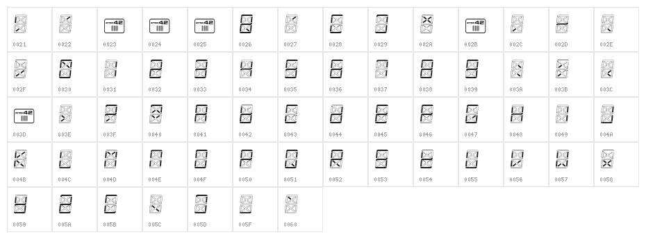 eDisplay Demo Character Map