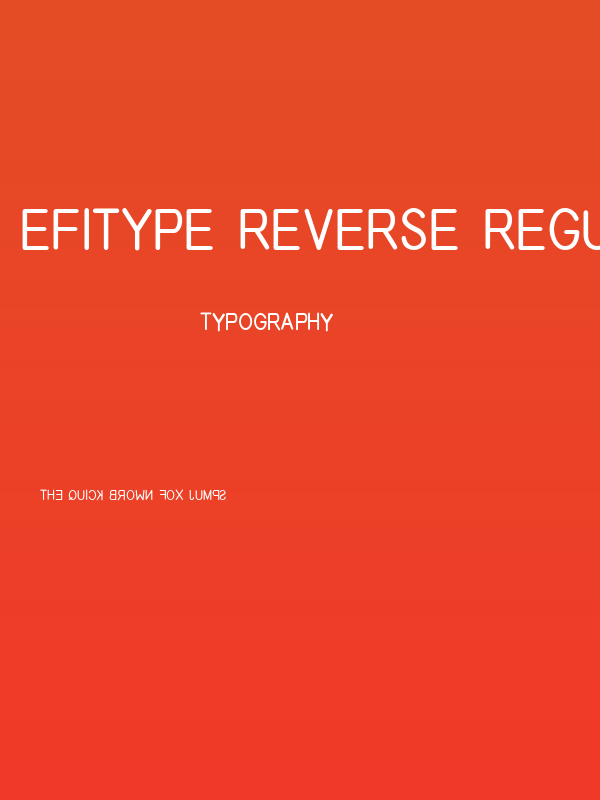 EFITYPE REVERSE Regular Poster