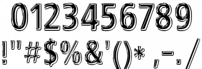 EFN Black Chrome Font OTHER CHARS