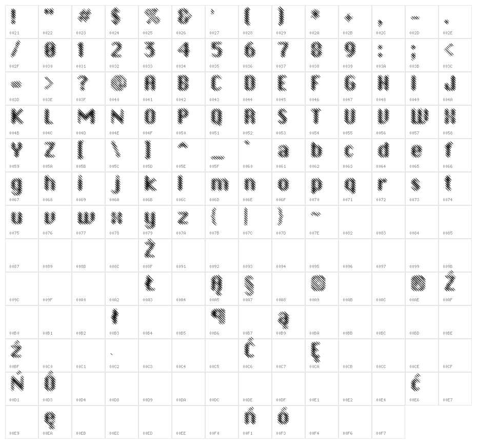 EFN Linea Character Map