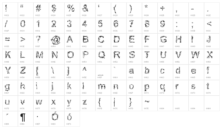 EFN Mazajcar Character Map