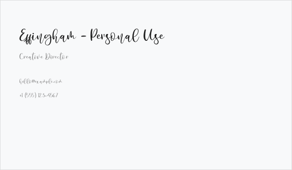 Effingham - Personal Use Business Card