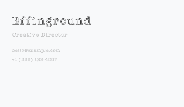 Effinground Business Card