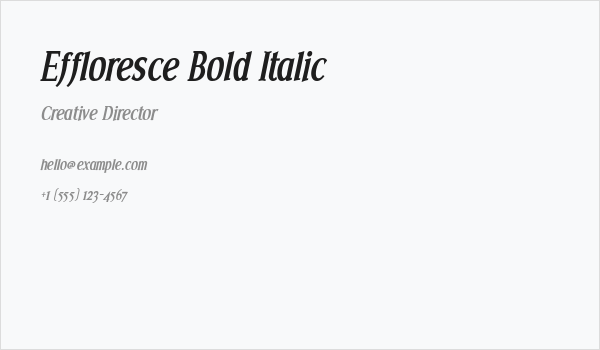 Effloresce Bold Italic Business Card