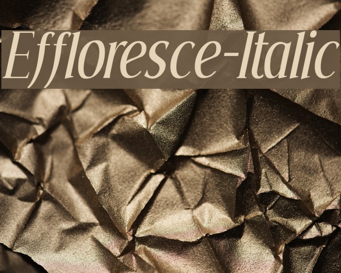 Effloresce-Italic Font examples