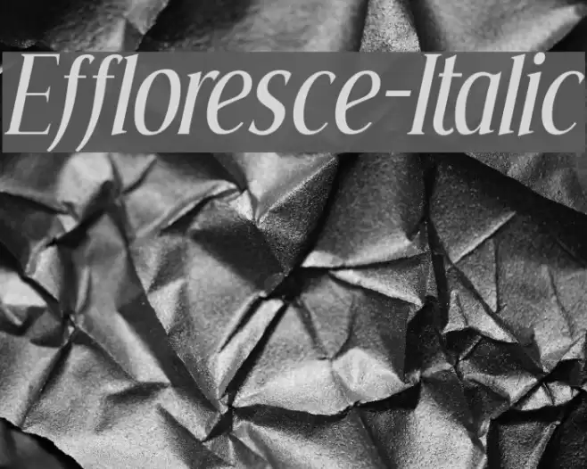 Effloresce-Italic Polices examples