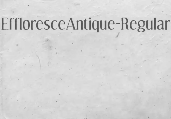 EffloresceAntique-Regular Polices examples