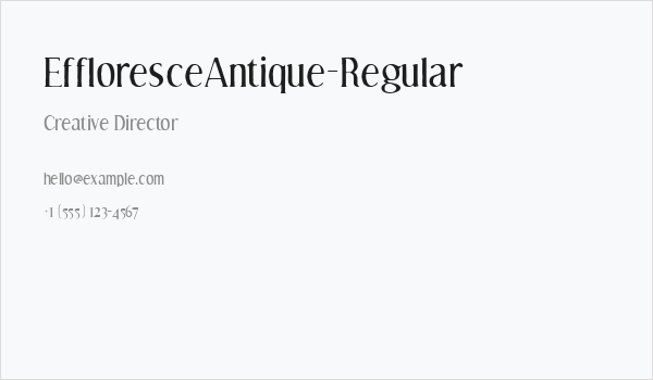 EffloresceAntique-Regular Business Card
