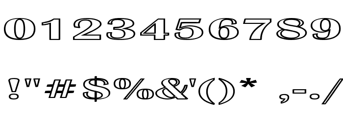 Effluence Outlined Font OTHER CHARS
