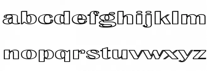 Effluence Outlined Schriftart Kleinbuchstaben